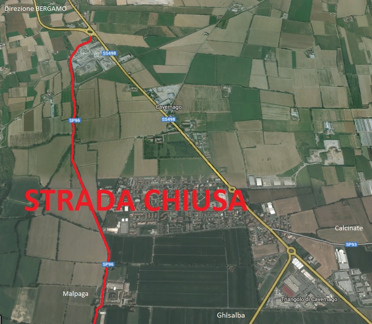 Immagine che raffigura Chiusura strada per Malpaga 15/05/2024.